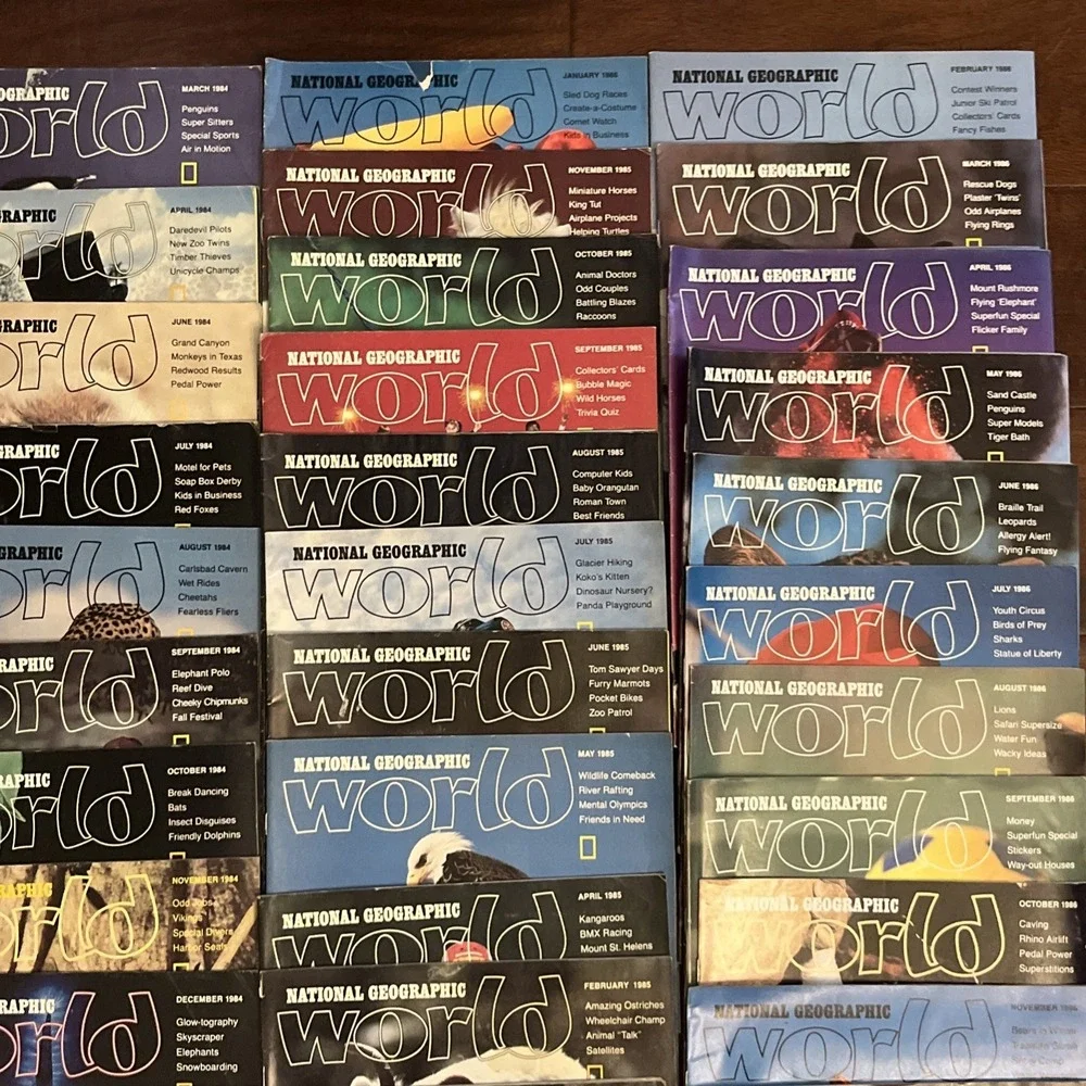 National Geographic World Magazine Lot of 42 Animals Kids Rare Vintage 80s 1980s